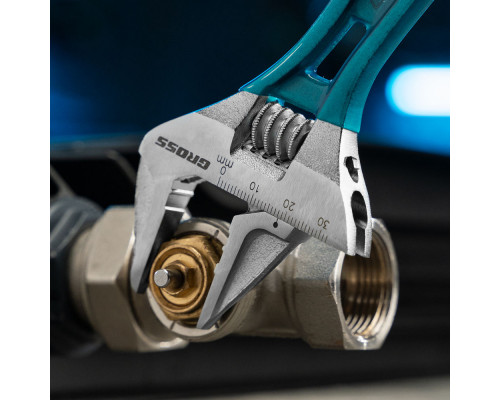 Ключ разводной 200 мм, CrV, облегченный Gross