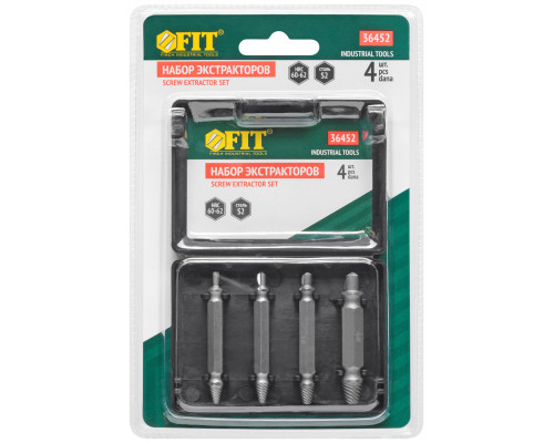 Набор экстракторов двусторонних Профи, сталь S2, 4 шт. (36452)