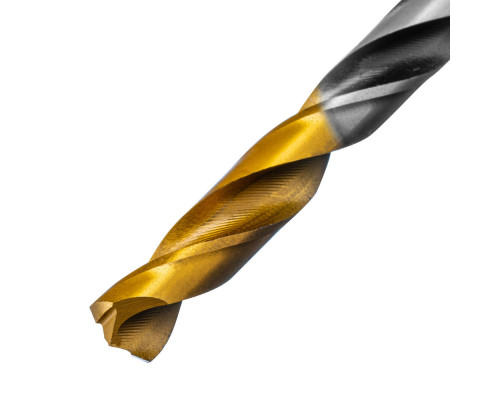 Сверло спиральное по металлу 6,5 x 93мм, Р6М5, Golden Tip, многогранная заточка Denzel (718279)