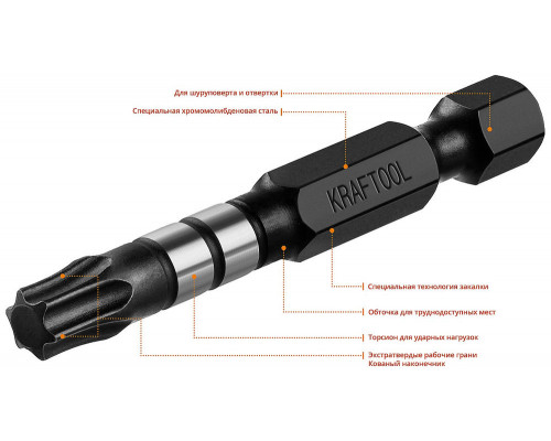Ударные биты Impact TX30, 50 мм, 10 шт KRAFTOOL 26195-30-50-S10