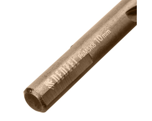 Набор сверл по металлу, 1-10 мм, Р6М5К8-TiN, Golden Tip, 10 шт Denzel (723005)