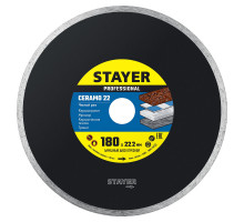 Диск алмазный сплошной Ceramo-22, d 180 мм, (22.2 мм, 5 х 2.2 мм) STAYER Professional 3664-180_z02