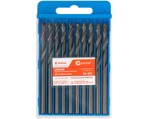 Сверло по металлу Cutop Special, HSS-G, 5,5 х 93/51 мм (10 шт) (54-951)