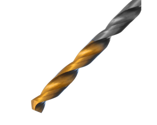 Сверло спиральное по металлу 2,5 x 57 мм, Р6М5, Golden Tip , 2шт. Denzel (718224)