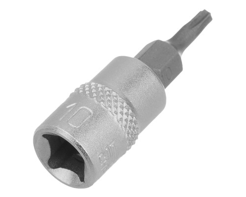 Головка с битой вставкой T10, квадрат 1/4, CrV Stels (13802)
