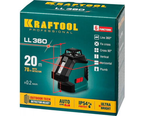 Лазерный нивелир LL360 KRAFTOOL 34645