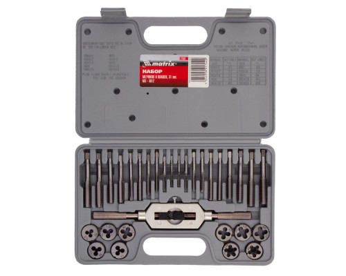 Набор метчиков и плашек М3-М12, 31 предмет Matrix