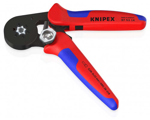 Пресс-клещи для контактных гильз DIN 46228 1+4 0.08-16 мм? 2?10 мм? 6-гранный обжим боковые 1 гнездо длина 180 мм фосфатированные KN-975314