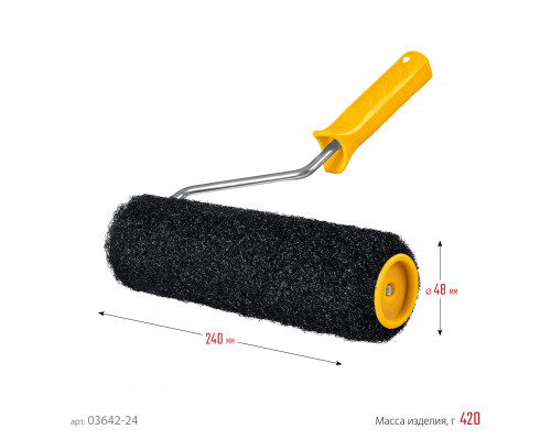STAYER PUTTY 80 мм, 240 мм, 8 мм ручка, валик для шпатлевки, PROFESSIONAL (03642-24)