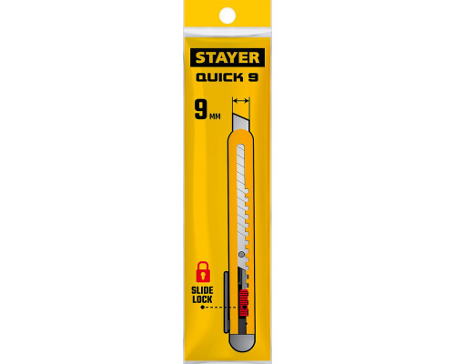 Нож 9 мм из АБС пластика QUICK-9 STAYER 0901