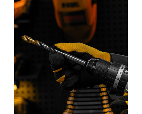 Сверло спиральное по металлу 12 x 151мм, Р6М5, Golden Tip, многогранная заточка Denzel (718287)