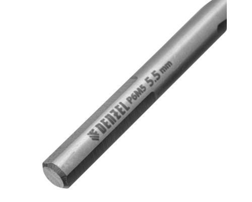 Сверло спиральное по металлу 5,5 x 93мм, Р6М5, Golden Tip, многогранная заточка Denzel (718277)