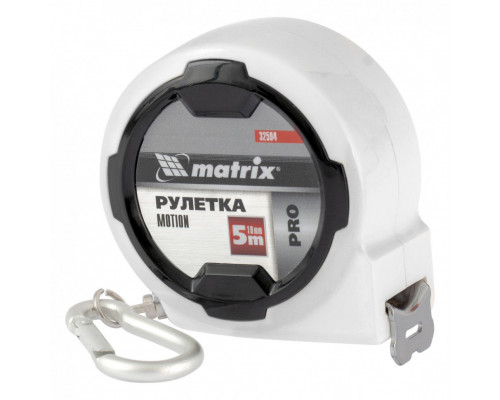 Рулетка Motion,5 м x 19 мм,возможность записи,карабин-держатель,PRO Matrix (32594)