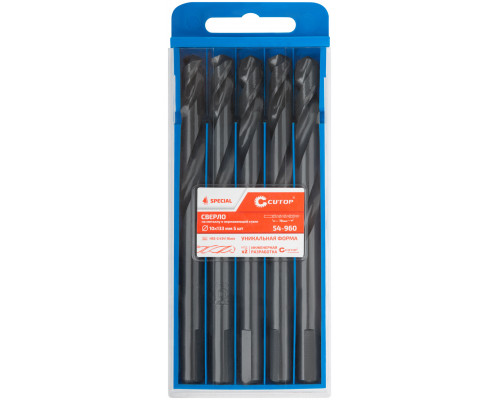 Сверло по металлу Cutop Special, HSS-G, 10 х 133/78 мм (5 шт) (54-960)
