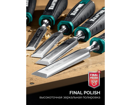 KRAFTOOL GRAND-6 набор стамесок-долот с двухкомпонентной рукояткой, 6 шт (1818-H6)