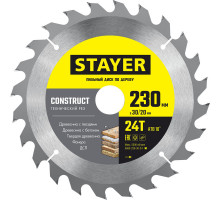 Диск пильный по дереву Construct, 230 x 30/20 мм, 24Т, технический рез STAYER 3683-230-30-24_z01