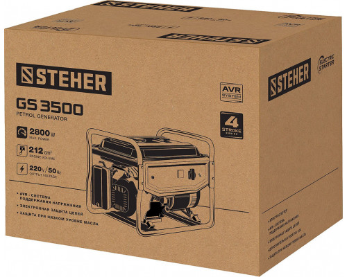 Генератор бензиновый 2800 Вт STEHER GS-3500