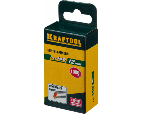 Скобы тип 140 (G/11/57), 12 мм, калибр 20GA, 1000 шт KRAFTOOL 31680-12