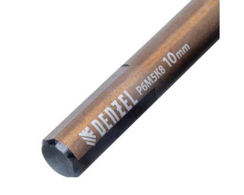 Набор сверл по металлу, 1-10 мм, Р6М5К8-TiN, Golden Tip, 19 шт Denzel (723008)