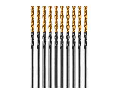 Сверло по металлу, 2 мм, HSS-Tin, Golden Tip, 10 шт. Denzel (717203)