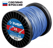 Леска для триммера ЗВЕЗДА 3.0 мм, 240 м ЗУБР Профессионал 71025-3.0