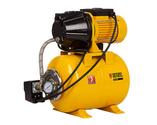 Насосная станция PS1100С, 1100 Вт, 4500 л/ч, ресивер 24 л, подъем 46 м, чугун Denzel (97215)