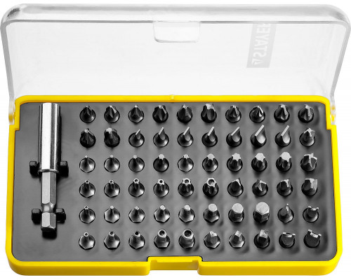 Набор бит 61 шт, с магнитным адаптером STAYER 26084-H61