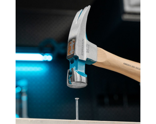 Молоток-гвоздодер, 450 г, угол 75, магнит, обрезиненная рукоятка American hickory GROSS