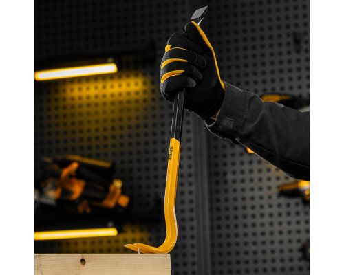 Лом-гвоздодер, 450 мм, шестигранный 16 мм, окрашенный, сталь 65 Denzel