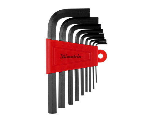 Набор ключей имбусовых HEX, 1.5-10 мм, CrV, 9 шт Matrix