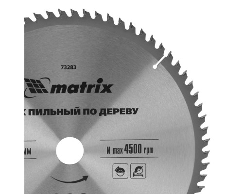 Пильный диск по дереву, 305 х 30 мм, 72 зуба Matrix Professional (73283)