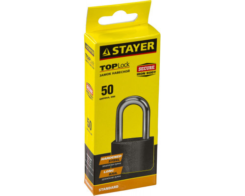 Замок навесной 50 мм, удлиненная дужка STAYER 37160-50-1