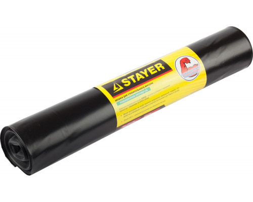 Мешки мусорные строительные HEAVY DUTY, 120 л, 10 шт, черные, особопрочные STAYER 39157-120