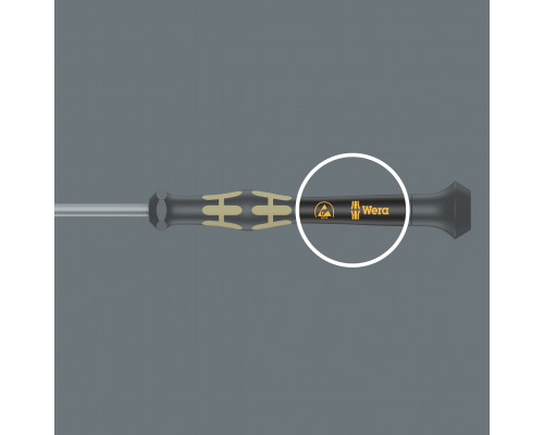 Отвёртка крестовая антистатическая прецизионная PH 0 x 60 мм ESD Kraftform Micro серия 1550 PH Wera WE-030111
