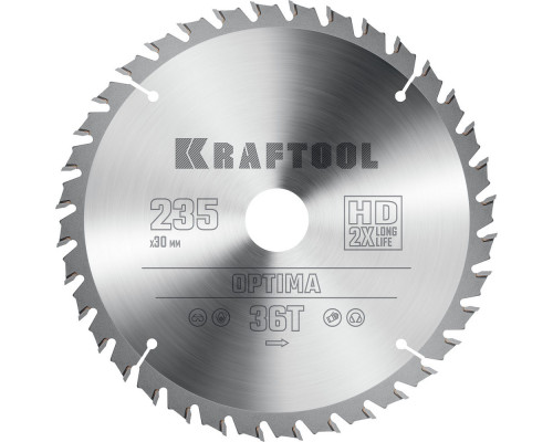 Пильный диск по дереву Optima, 235 х 30 мм, 36Т KRAFTOOL 36951-235-30