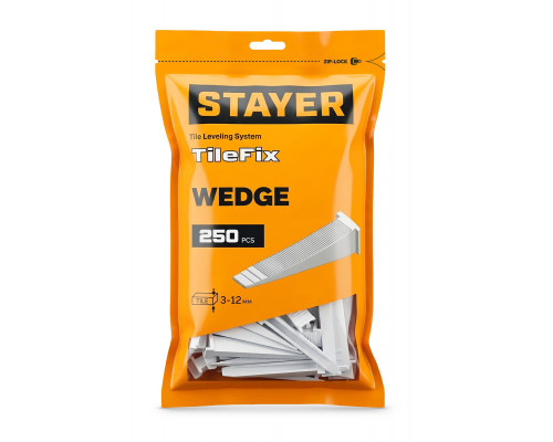 STAYER СВП TileFix, клин 250 шт, система выравнивания плитки ?ворота? (33849-250)