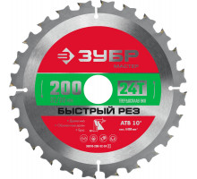 Диск пильный по дереву 200 x 32/30 мм, 24T ЗУБР Быстрый рез 36910-200-32-24_z01