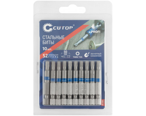 Биты стальные, 10 шт., CUTOP Profi, TORX T25, 50 мм (83-662)