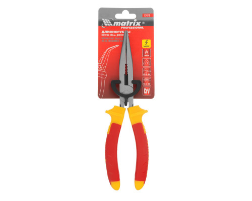 Длинногубцы изогнутые Insulated, 200 мм, двухкомпонентные рукоятки Matrix Professional (17474)