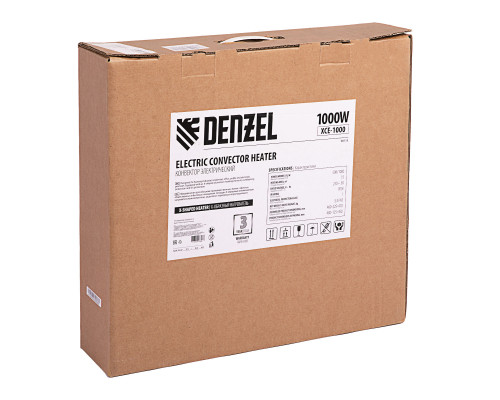 Конвектор электрический XCE-1000, 230 В, 1000 Вт, X-образный нагреватель Denzel (98115)