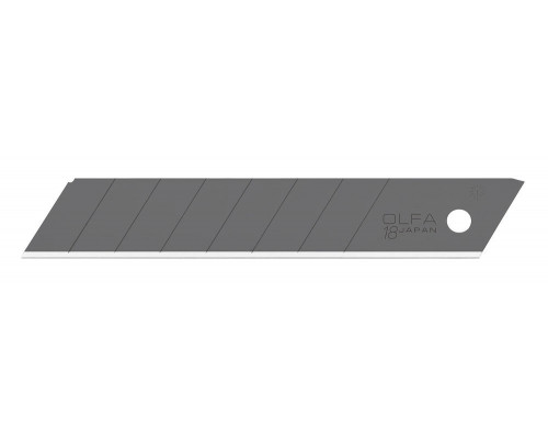 Черные сегментированные лезвия EXCEL BLACK 18 мм, 10 шт, в пластиковом кейсе OLFA OL-LBB-10