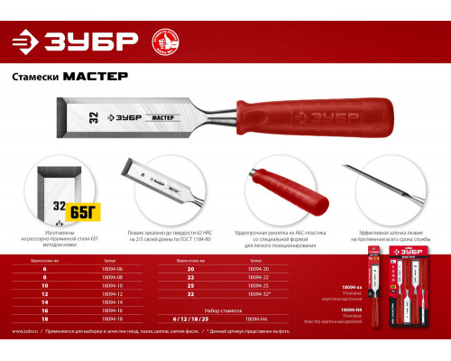 Стамеска 10 мм ЗУБР 18094-10