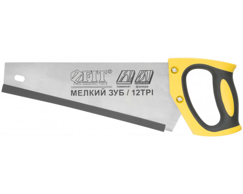 Ножовка по ламинату, мелкий каленый зуб 12 ТPI (шаг 2 мм), заточка, пласт.прорезиненная ручка 300 мм (40477)