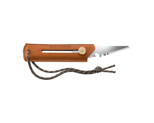 Многоцелевой нож со сменным лезвием WORKS BK1 CAMEL BUSHCRAFT KNIFE с чехлом OLFA OW-BK1L-CL