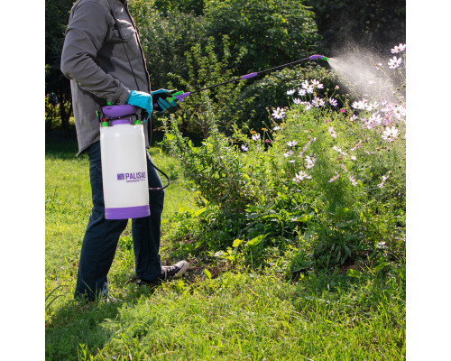 Опрыскиватель ручной усиленный с горловиной 7 л, с насосом, шлангом и разбрызгивателем Palisad (64747)