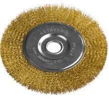 Щетка дисковая для УШМ 175 мм, витая стальная латунированная проволока 0.3 мм Professional STAYER 35122-175