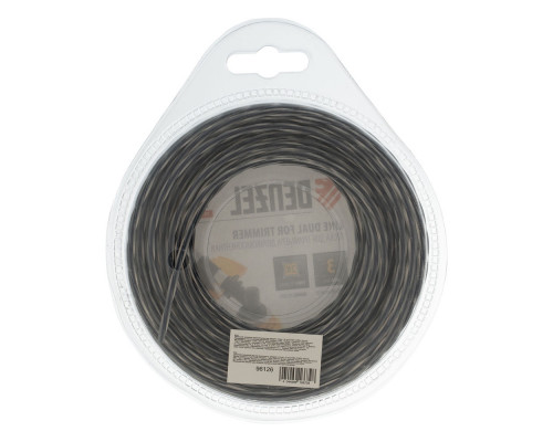 Леска для триммера двухкомпонентная, квадратная 3 мм x 15 м Extra cord Denzel (96126)