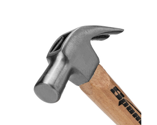 Молоток-гвоздодер, 225 г, боек 22 мм, деревянная рукоятка Sparta