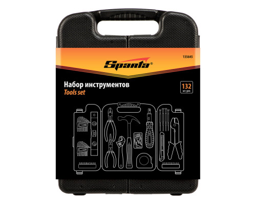 Набор инструментов бытовой, 132 предмета Sparta