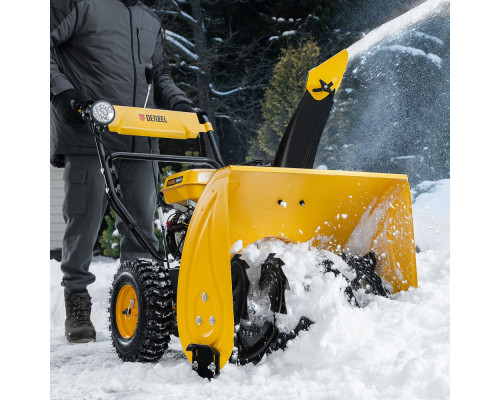 Бензиновая снегоуборочная машина SBM 610, 212 cc, ручной старт, фара Denzel (97653)